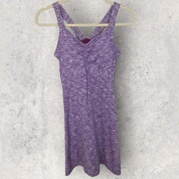 Prana Amaya Space Dye Dress Boysenberry Eggplant Purple Size XS Shelf Bra Boho - Picture 4 of 11